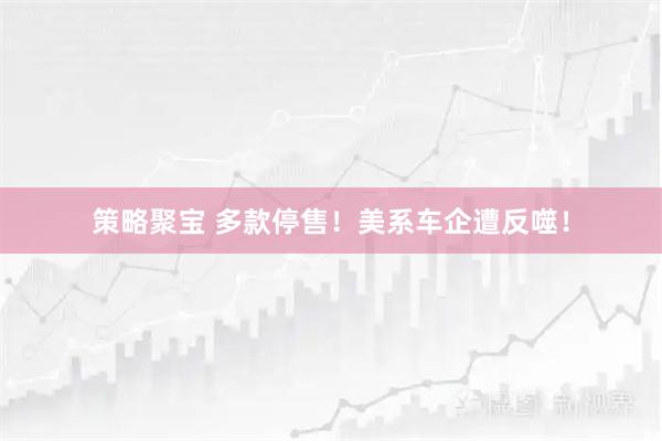 策略聚宝 多款停售！美系车企遭反噬！