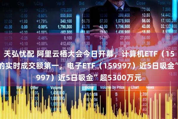 天弘忧配 阿里云栖大会今日开幕，计算机ETF（159998）同标的实时成交额第一，电子ETF（159997）近5日吸金”超5300万元